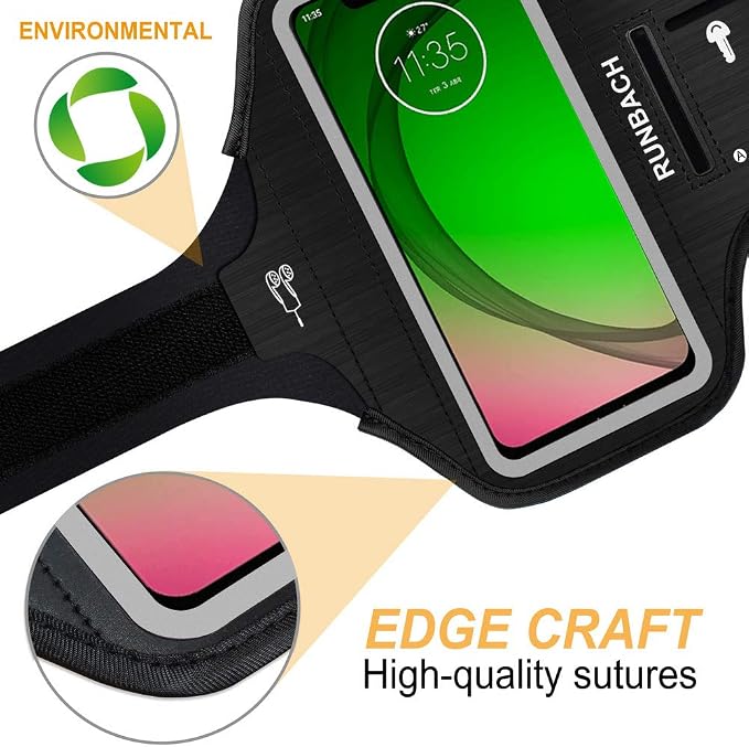 Armband for Motorola Moto G Series/G Power/G Play/Signature/Fusion/Razr/Edge Series (Black)