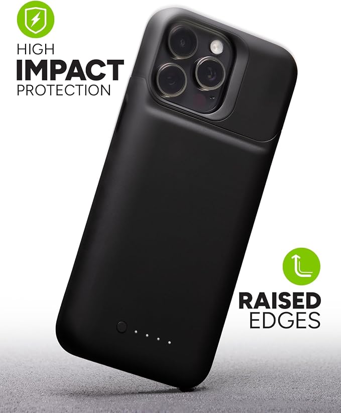 Mophie Juice Pack iPhone 15 Pro Max Battery Case - Legendary Power & Protection - Up to 50% Extra Battery, 6ft Drop Safety, Eco-Friendly Design, Black
