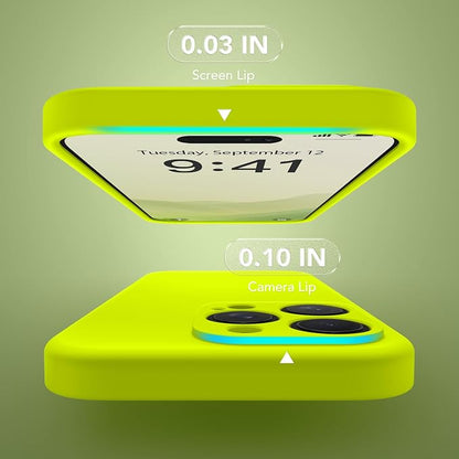Magnetic for iPhone 16 Pro Max Case, Compatible with MagSafe, [Full Camera Protection][Screen Protector] Silicone Shockproof Protective Phone Case for iPhone 16 Pro Max, Fluorescent Green