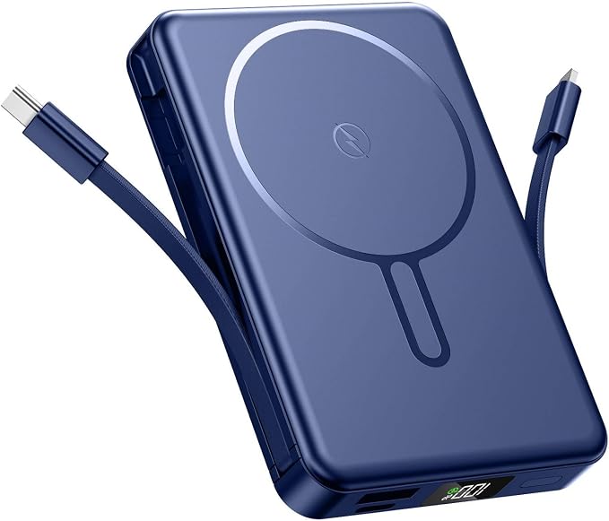 Magnetic Portable Charger 10000mAh Power Bank 22.5W Fast Charging Power Bank for Magsafe Battery Pack Compatible with iPhone 17/16/15/14/13/12 Pro/Pro Max etc Blue