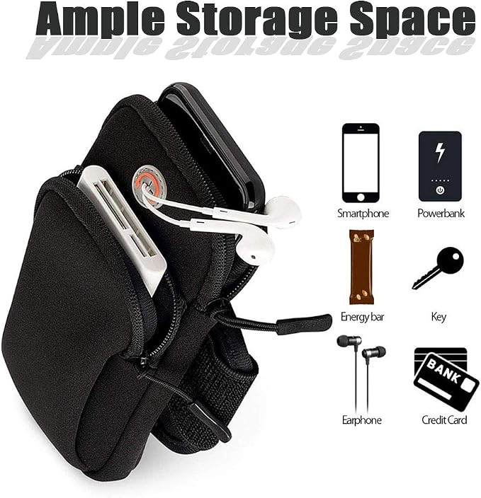 2Pack Phone Armband for Running,Cell Phone Holder Arm Band for iPhone 17 16 16e 15 14 13 12 11 Pro Max Xs Max Xr X 8 7 Plus Mini/Galaxy S26 S25 S24 Note,Waterproof iPhone Armband,Black Sleeve