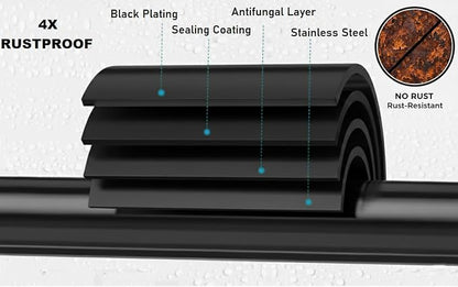 Toothbrush Holder Suction Cup Wall Mounted Toothpaste and Toothbrushes Holder Shelf for Soap Dish or Phone Powerful Vacuum System Rustproof Stainless Steel Organizer Electric Toothbrush (Black)
