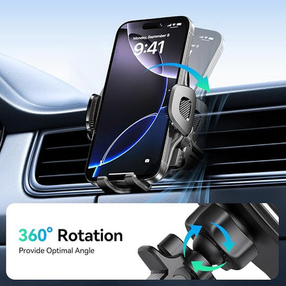2026 New Car Vent Phone Holder [Thick Cases Friendly] Rotatable Universal Phone Mount for Your Car with Wide Clamp, Car Phone Holder Mount for iPhone 17 Pro Max 15 14 13 Samsung S25
