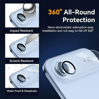 Camera Lens Protector for iPhone 17 Air 6.6",9H Tempered Glass，Ultra HD, Scratch Resistance Easy to Install，Case Friendly， 3-Pack