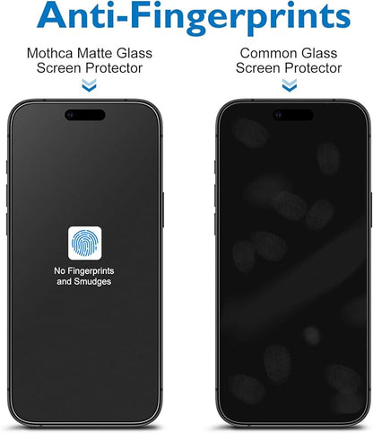 Mothca 2 Pack Matte Glass Screen Protector for iPhone Air / 17 Air [6.5 inch] + 2 Pack Camera Lens Protector, Anti-Glare & Anti-Fingerprint Case Friendly Tempered Glass, Bubble Free, Smooth as Silk