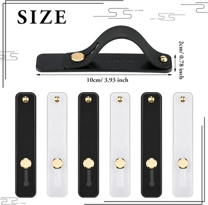 Weewooday 6 Pieces Phone Grip Holder Cell Phone Grip Strap Telescopic Finger Strap Stand Universal Finger Kickstand for Most Smartphones(White, Black)