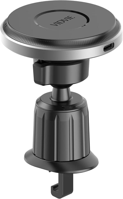 HC1523 Compatible Wireless Charging Air Vent Car Phone Mount in Black. Designed for iPhones Including iPhone 12, 13, 14, and 15