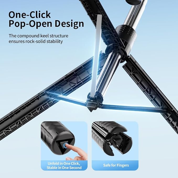 Phone Tripod and Selfie Stick, Extendable Cell Phone Tripod with Wireless Remote, Tripods Stand for iPhone & Travel Selfie Stick 360° Rotation Compatible with iPhone Android, Camera