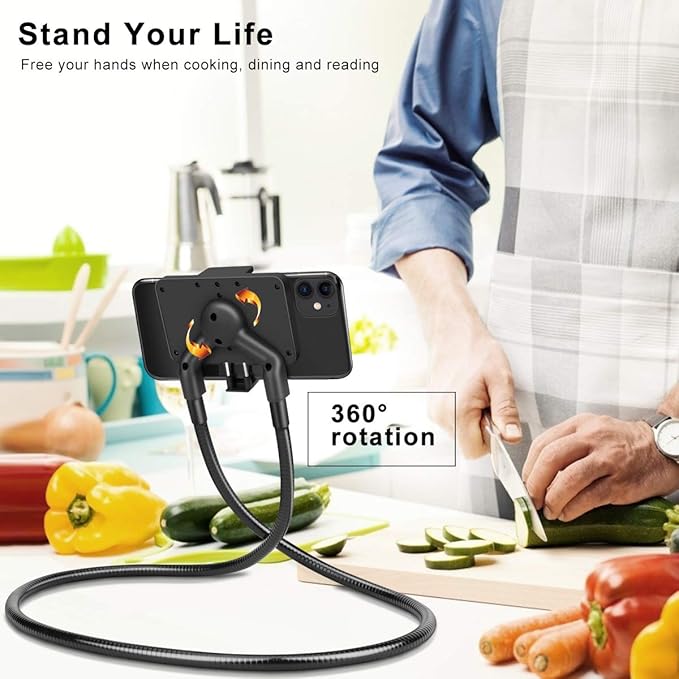 B-Land Cell Phone Holder, Universal Mobile Phone Stand, Lazy Bracket, DIY Flexible Mount Stand with Multiple Function (Black)