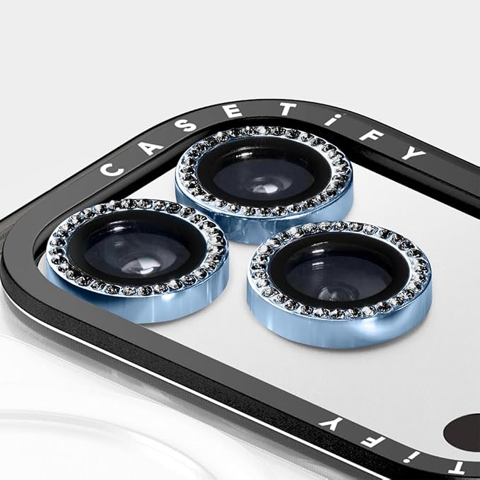 CASETiFY Camera Lens Gem [High Clarity/Easy Installation/Scratch-Proof] for iPhone 17 Pro/iPhone 17 Pro Max - Soft Blue