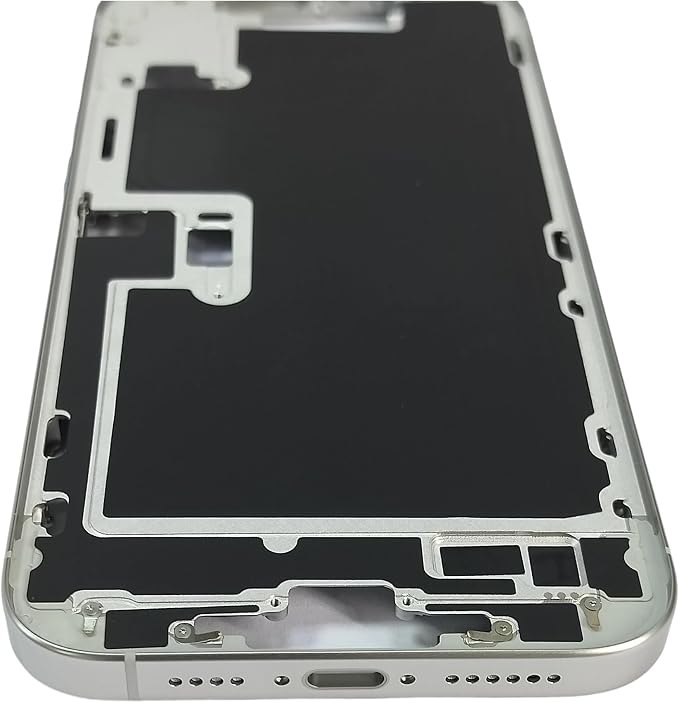 TheCoolCube Middle Frame Housing Cover Case with Power & Volume Button & Battery Adhesive Replacement Compatible with iPhone 16 Pro Max 6.9 Inches (US Version) (White)