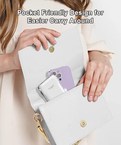 TG90° 2 Pack 10000mAh Slim Portable Charger with Built in Cables,Power Bank Travel Charger Cell Phone External Battery Pack,4 Output External Battery Pack Compatible with iPhone Android Phone