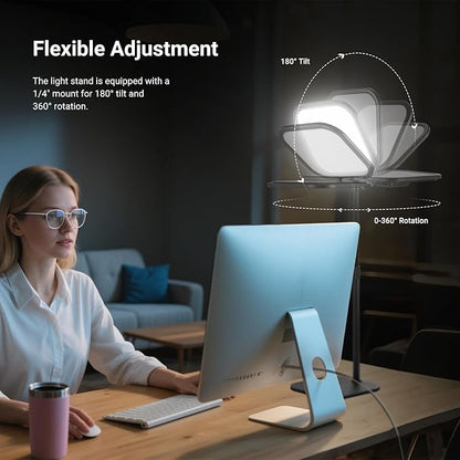 NEEWER Basics 2 Pack 10.8" Video Conference Lighting with Desk Stands/Phone Holders, 15W Bi Color Edge Lit Full Screen Light CRI95+ for Computer Laptop Webcam Zoom Calls Streaming Recording, L220