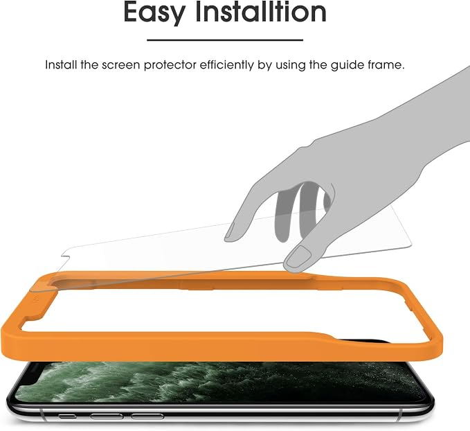 OMOTON Pack of 4 Tempered Glass Screen Protector Film for iPhone 11 Pro/X/XS [Installation Kit Provided] Anti-Scratch, Easy Installation, Bubble-Free, Transparent [5.8 Inches/5.8 Inches)