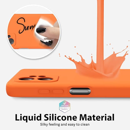 oakxco for Motorola Moto G Power 5G 2023 Phone Case Liquid Silicone, Neon Bright Solid Color, Thin Slim Soft Rubber Gel Matte TPU Plain Simple Cover for Women, Orange