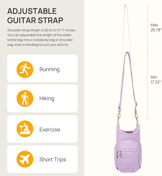 Telena Water Bottle Holder with Strap RFID Crossbody Bags for Women for Walking, Hiking, Cycling