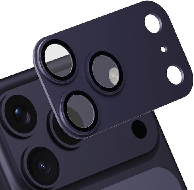 for iPhone 17 Pro Max Camera Lens Protector | Aerospace-Grade Aluminium | Full Protective Cover | Anti-Glare Sapphire Glass | Colour-Matched Finish Pacific Blue