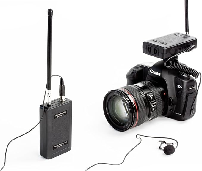 Saramonic SR-WM4C Wireless Lavalier Microphone System for Canon 6D 600D 5D2 5D3 Nikon D800 Sony DV DSLR Camcorders