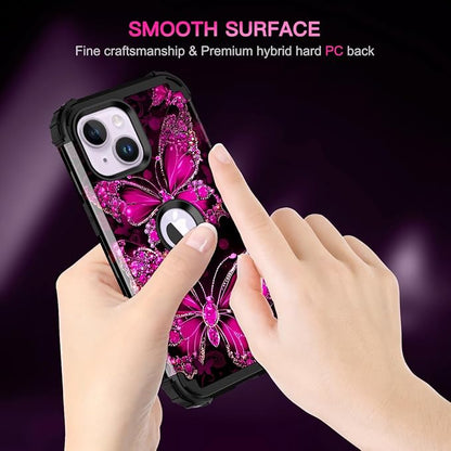 Casetego for iPhone 13 Case,iPhone 14 Case,Three Layer Heavy Duty Sturdy Shockproof Protection Full Rugged Hard PC+Soft TPU Bumper Protective Girls Case for Apple iPhone 13/14 6.1 inch,Dark