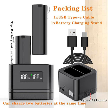 Upgraded,1Pack Batteries Charger,A Charger Compatible with Ring Batteries and Others, LED Digital Display,Dual Charging,for Doorbell Camera 2/3/4,3Plus,Spotlight/Stick Up Cam