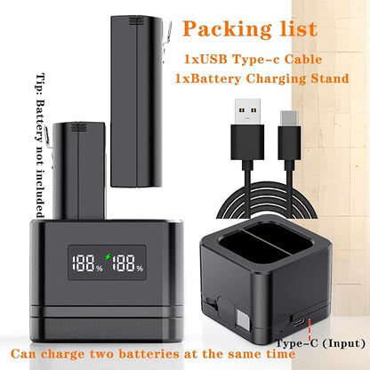 2 Pack Upgraded, Batteries Charger,A Charger Compatible with Ring Batteries,LED Digital Display,Dual Charging,for Doorbell Camera 2/3/4,3Plus, Spotlight Camera and Stick Up Cam