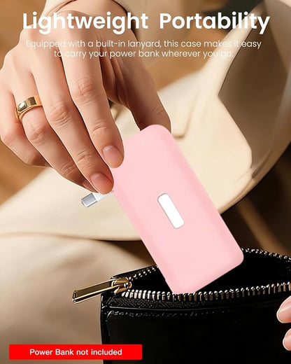 Silicone Case for TORRAS EasyGo 3-in-1 Portable Charger Power Bank,Full-Body Protective Cover for TORRAS Power Bank PB17,Precise Port Cutouts (Case Only) Pink