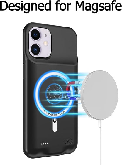 Battery Case for iPhone 11, Upgraded 10000mAh Portable Protective Charging Case with Wireless Charging Compatible with iPhone 11 (6.1 inch) Rechargeable Battery Pack Charger Cover with Carplay (Black)