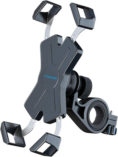 New Bike Phone Mount with Stainless Steel Clamp Arms Anti Shake and Stable 360° Rotation Bike Accessories/Bike Phone Holder for Any Smartphones GPS Other Devices Between 4 and 7 inches