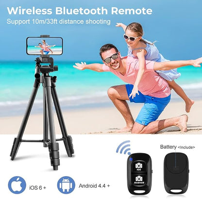 UBeesize 54'' Camera Tripod, Phone Tripods for iPhone with Bag, Travel Tripode Stand with Remote Compatible with iPhone 17/1615/14/13/12/11, Android Phones, Cameras, DSLR and Gopro
