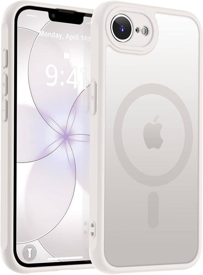 MOCCA Strong Magnetic for iPhone 17e Case/iPhone 16e Case [Compatible with Magsafe] [Full Camera Protection] Slim Translucent Matte Shockproof Phone Case for iPhone 17e / 16e 6.1", Stone