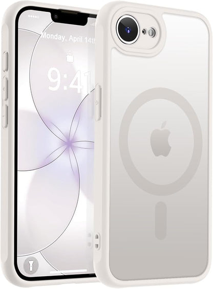 MOCCA Strong Magnetic for iPhone 17e Case/iPhone 16e Case [Compatible with Magsafe] [Full Camera Protection] Slim Translucent Matte Shockproof Phone Case for iPhone 17e / 16e 6.1", Stone
