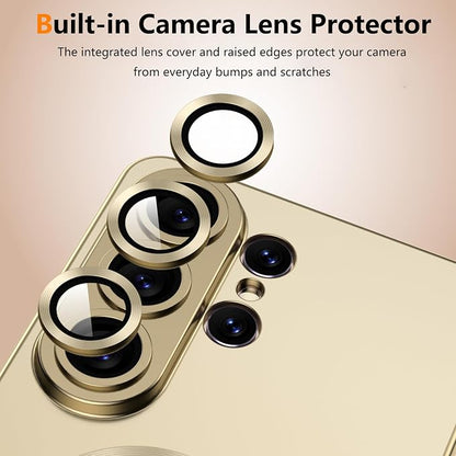for Samsung Galaxy S26 Ultra Case,Luxury Plating Matte Case for Galaxy S26 Ultra Full Camera Lens Cover & Privacy Screen Protector Cute Women Girls Phone Cover for S 26 Ultra,Silver