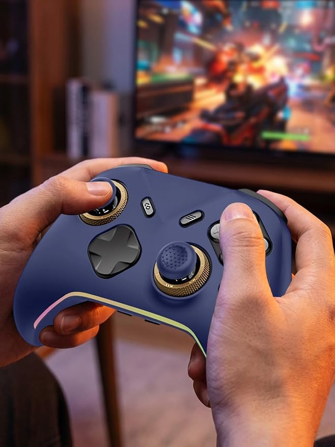 Silicone Protective Case for Flydigi Vader 5 Pro Wireless Controller, Full-Body Protective Cover with Precise Cutout, Shockproof Dustproof Protector Sleeve & Scratch-Resistant Sleeve (Blue)