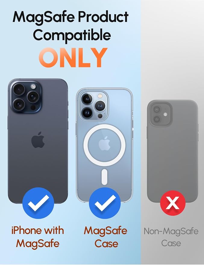 for MagSafe Phone Grip for iPhone - Magnetic Phone Ring Holder Detachable for iPhone 17 Pro Max - Comfortable Finger Phone Loop Grip for Apple 16/15/14/13/12,Cosmic Orange