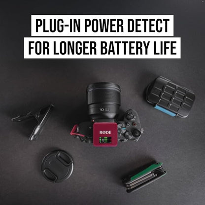 RØDE Wireless GO (Gen 3) – Compact Wireless Mic – Pristine Audio, 32-bit Float Recording, Automatic Level Control, for Phones, Cameras and Computers (Red)