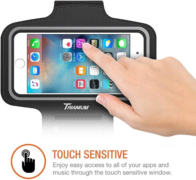 Trianium Armband for Large Phone- iPhone Xs Max XR iPhone X 8 7 6s Plus,LG G7 G6,Galaxy s9 s8, Note 9 8(Fit Otterbox Defender/Lifeproof case)[Water Resistant] ArmTrek Pro Sport Arm Band w/Key Holder