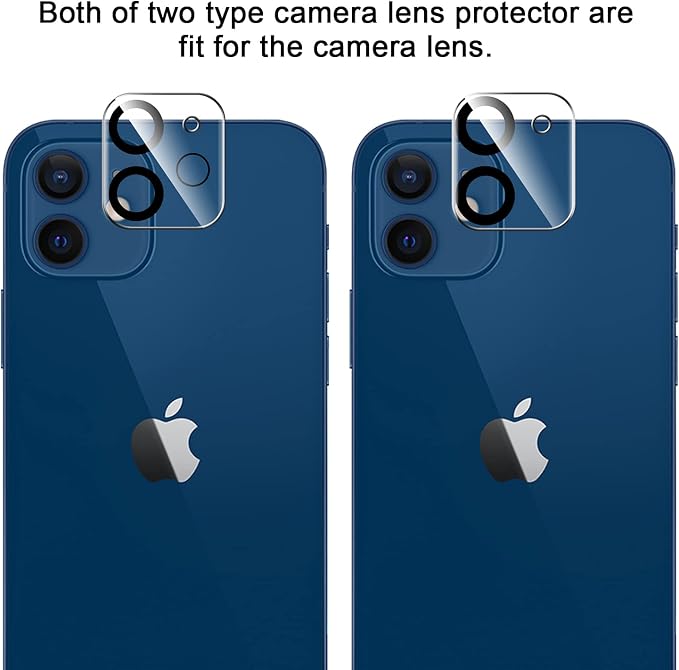 [3+3+1] LK 3 Pack iPhone 12 Screen Protector + 3 Pack Lens Protector with Alignment Frame, [9H] Tempered Glass, Scratch-Proof, Bubble-Free, Smooth Touch Screen Protector for iPhone 12, Clear, 6.1-inch