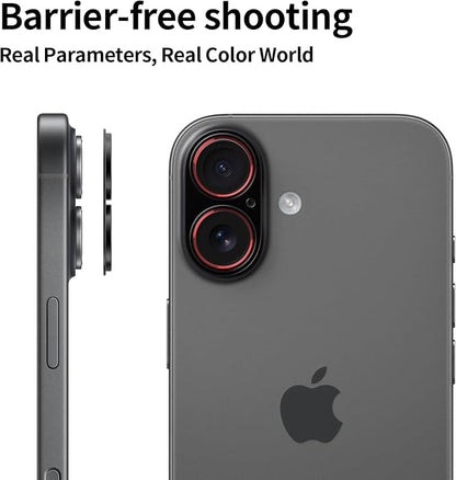 Aluminum Alloy Lens Cover for iPhone 17 - Metal Camera Bumper Frame Only -Scratch Resistant, Black