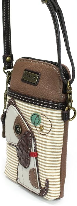 CHALA Dog Collection Cell Phone Crossbody Purse-Women PU Leather/Canvas Multicolor Handbag with Adjustable Strap