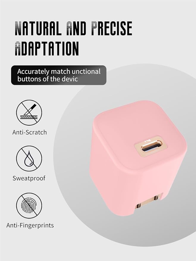 Case for Anker Nano 45W USB-C Charger (Model: B2692), Kids-Friendly Soft Silicone Protective Cover, Shockproof, Waterproof (Pink)