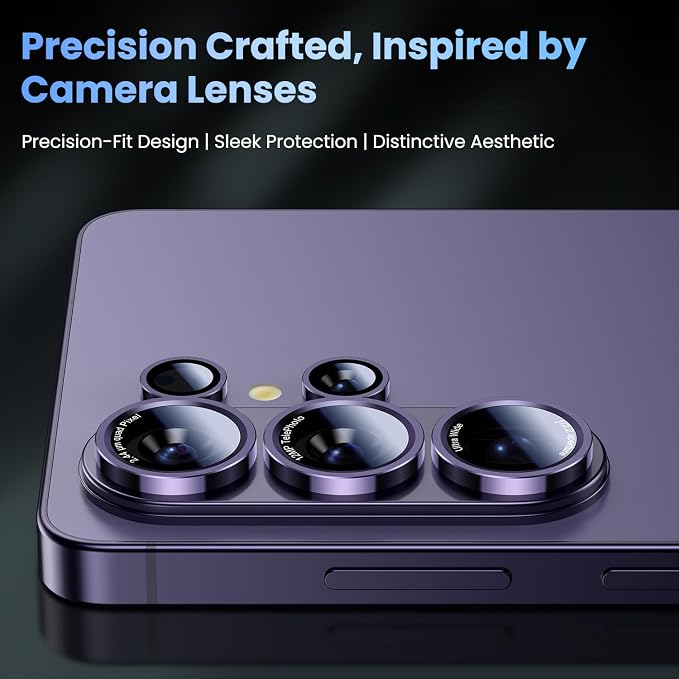 Uyiton for Samsung Galaxy S26 Ultra Camera Lens Protector - Case Friendly, [1:1] Perfect Fit, Top 9H+ Shatterproof Tempered Glass, Easy Install, Ultra HD, Military-Grade, Metal Camera Cover, Violet