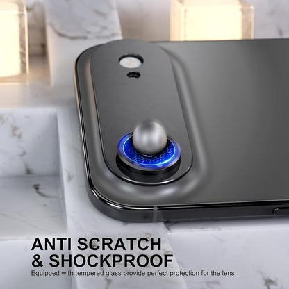 Choiche Compatible for iPhone 17 Air Camera Lens Protector, Strong Adsorption Camera Cover with 9H Tempered Glass Lens Screen Protector Metal Ring Decoration Accessories 6.5-inch (Black)