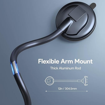 Phone Mount for Car Holder 6.2IN Windshield Dashboard Mounting Kits [Washable Strong Suction Cup] Cell Phone Holder Car Mounts for All iPhone Android Smartphone, Grey