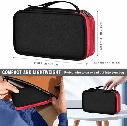 ZINZ Electronic Accessories Organizer, Travel Cable Carry Pouch Storage Bag for Laptop Attachment Cable, Cord, Charger, Earphone etc,Black-Red