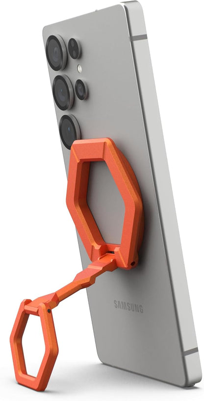 URBAN ARMOR GEAR UAG Magnetic Phone Ring Stand Compatible with MagSafe Magnet, Removable Metal Finger Ring Grip & 360 Rotation Adjustable Kickstand for iPhone 17, Galaxy S26, Burnt Orange