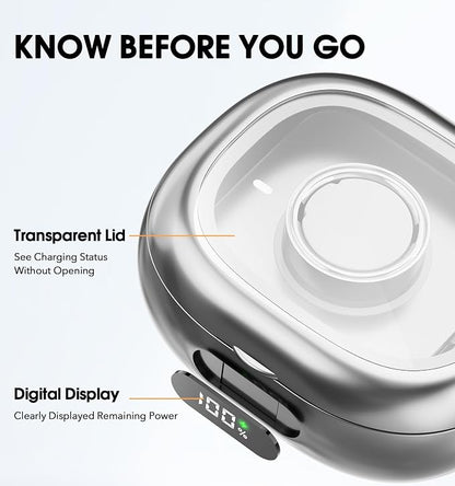 Charging Case for Oura Ring Gen 4 & 3 Charger, 2000mAh Portable Travel Power Station Fits All-Sized Oura Ring 4 & 3, 45-Day Runtime (Official Charger NOT Included)(Silver)