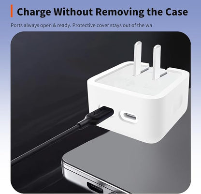 Case for Apple 35W Power Adapter – Soft Silicone Protective Cover for Dynamic Charger,Shockproof Dustproof Charging Block Protector Sleeve[White]