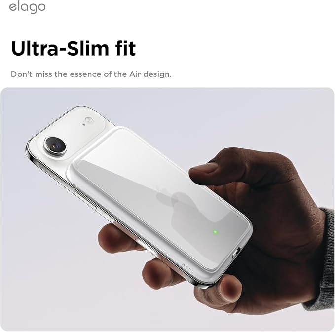 elago Hybrid Clear Case Compatible with MagSafe Battery Pack for iPhone Air - PC + TPU Hybrid Technology, Anti-Yellowing, Crystal Clear, Shockproof Cover, Protective Case (Transparent)