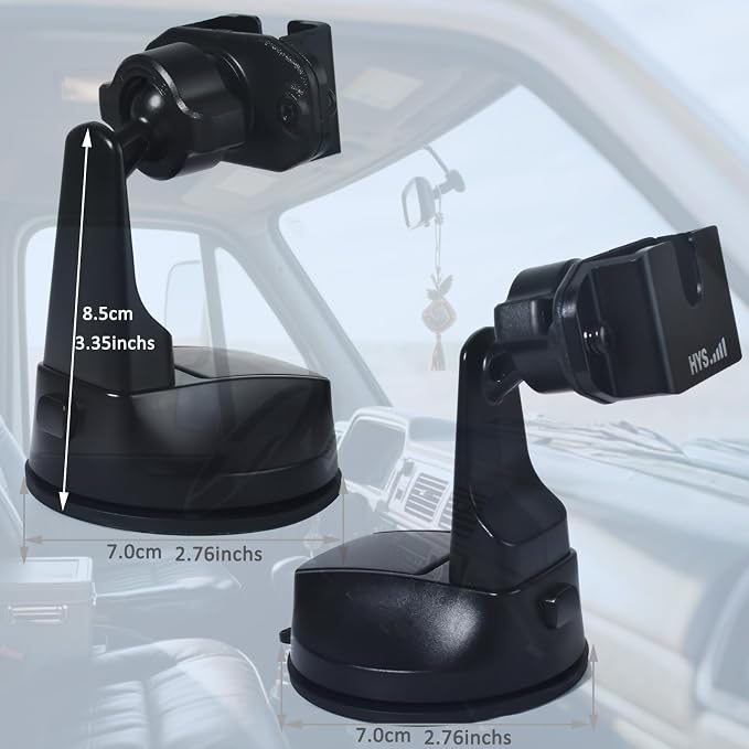 HYS Amateur Radio Scanner/HT/Mobile CB Radio Speaker Microphones with a Belt Clip or Round Knob Suction Cup Mount for YEASU/Vertex Icom Astatic Cobra Uniden Shoulder Speaker Mic