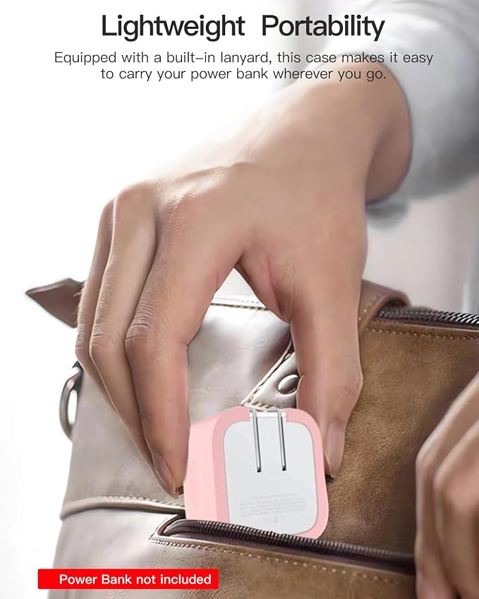 Silicone Case for Apple 40W Dynamic Power Adapter,Soft Silicone Protective Cover for Dynamic Power Adapter,Shockproof,Fall-Resistant,Pink